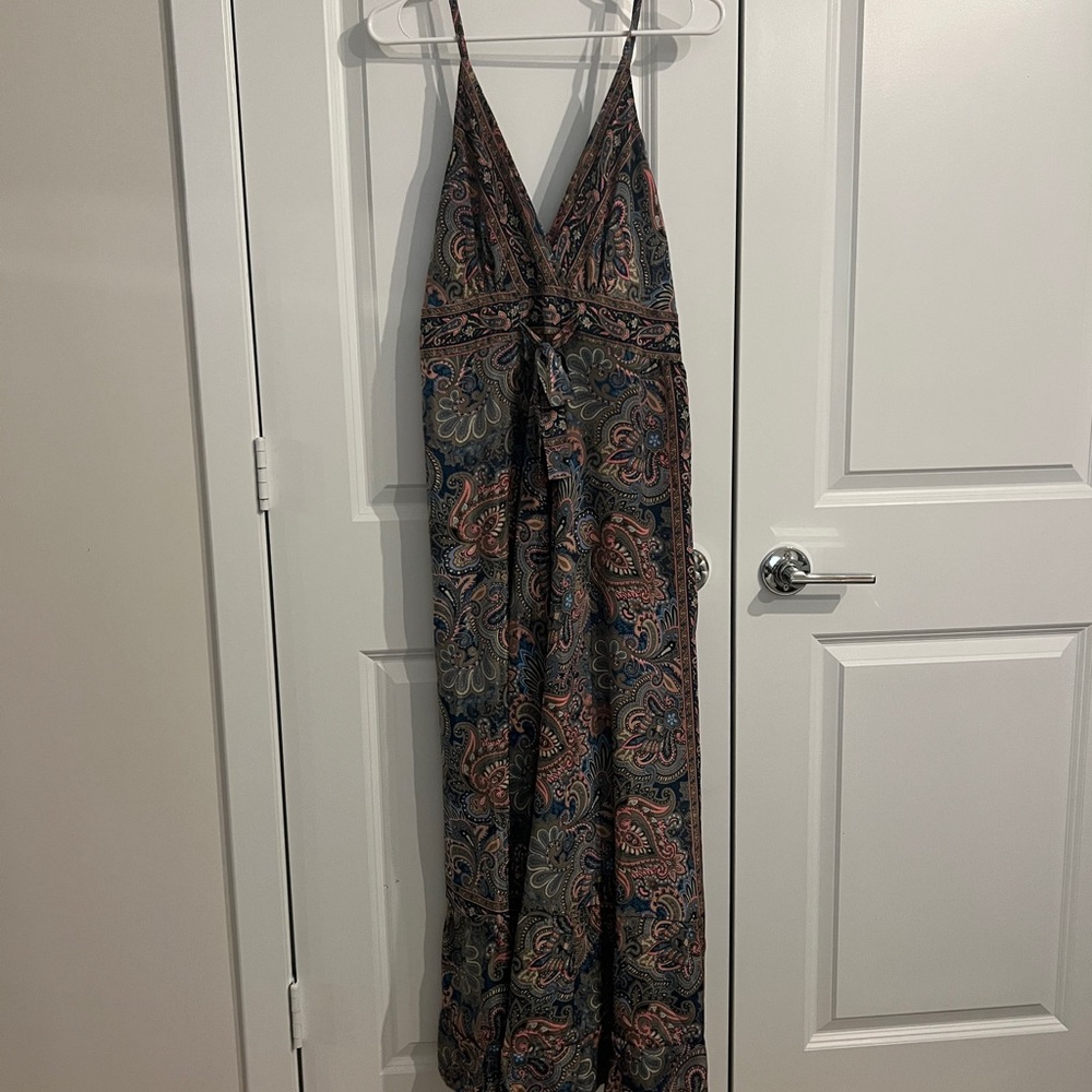 Paisley Maxi Dress with Spaghetti Straps